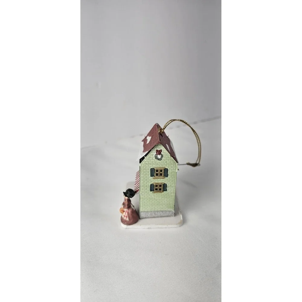 Vintage Tin Flower Shop Christmas Ornament Miniature‎ Village Building 3.5